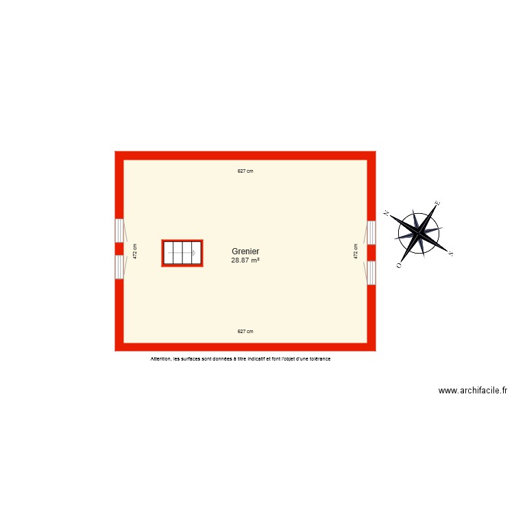 BI 5003 grenier côté. Plan de 0 pièce et 0 m2