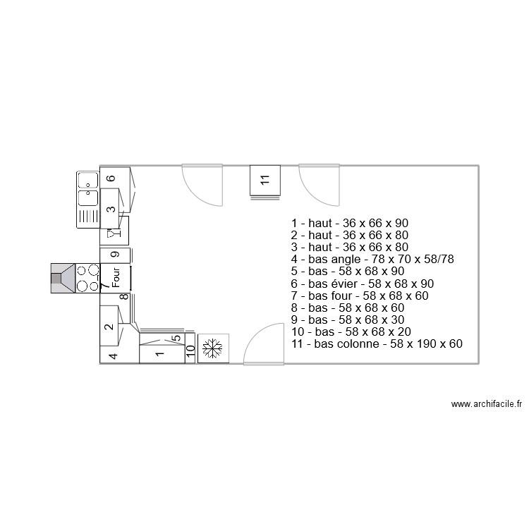 Bobillot R2 - Cuisine. Plan de 0 pièce et 0 m2