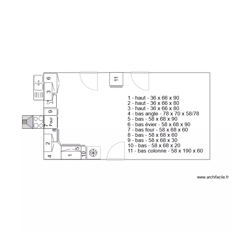 Bobillot R2 - Cuisine. Plan de Bobillot R2 - Cuisine. Plan de