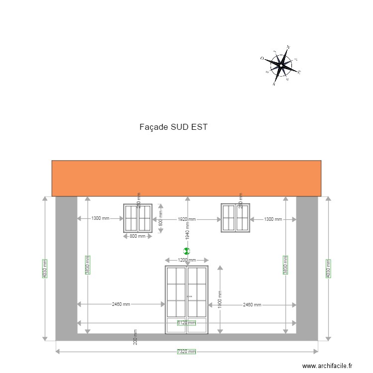 Cabane façade EST. Plan de 0 pièce et 0 m2