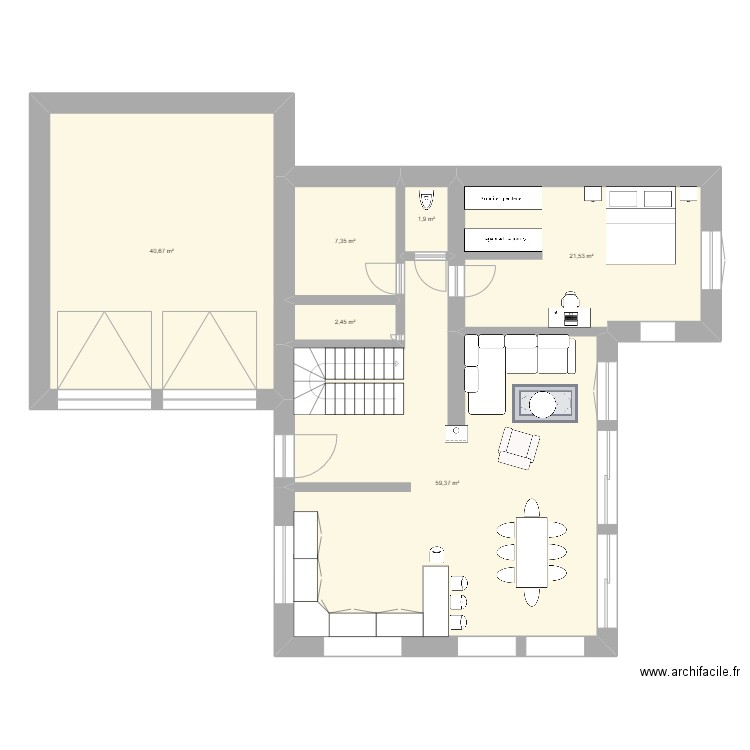 maison. Plan de 6 pièces et 133 m2