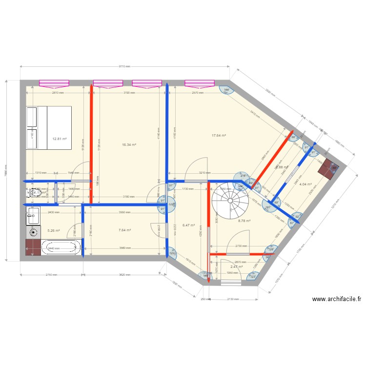 Plan RDC Appart Hotel PROJET. Plan de 0 pièce et 0 m2