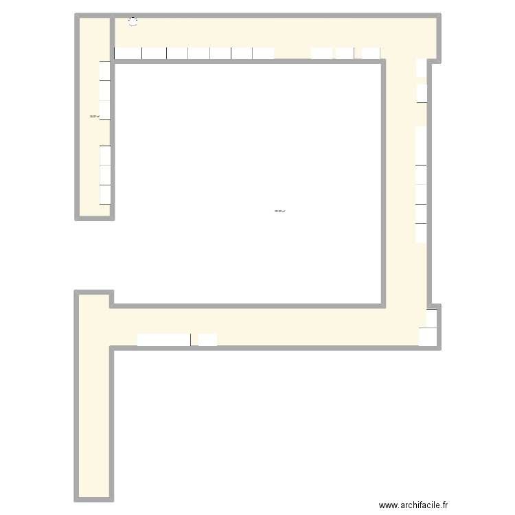 Patio Alpha. Plan de 2 pièces et 208 m2