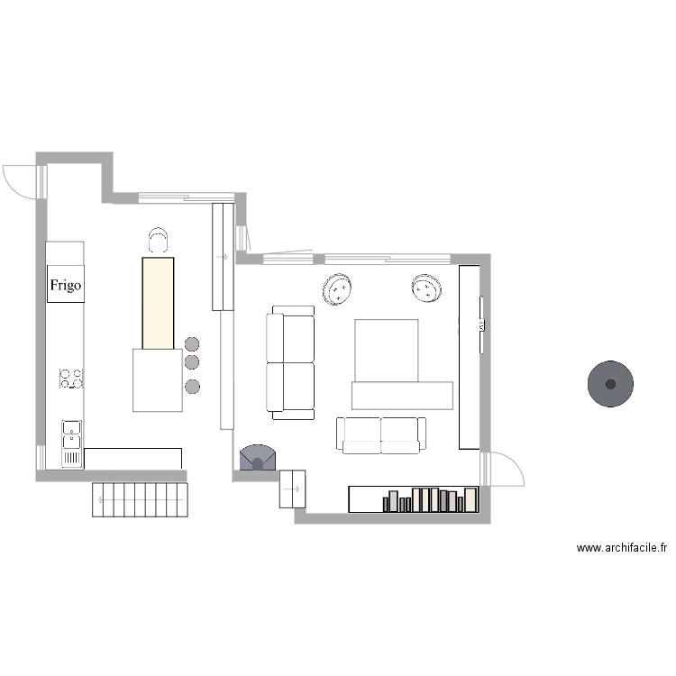 cuisine  salon v3. Plan de 0 pièce et 0 m2