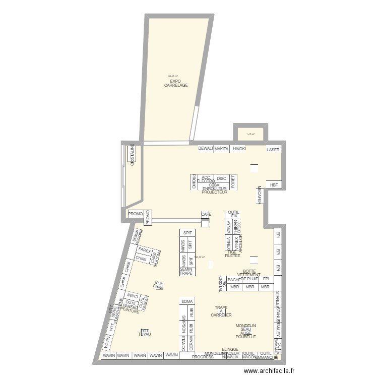 CARRIERE DE FONDACLE. Plan de 3 pièces et 164 m2