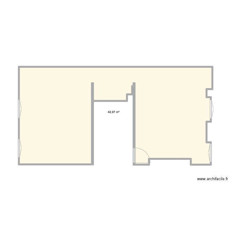 161 GRENELLE. Plan de 1 pièce et 43 m2