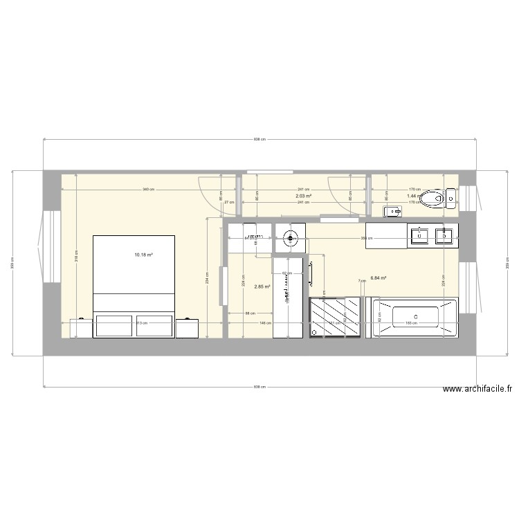 extension. Plan de 0 pièce et 0 m2