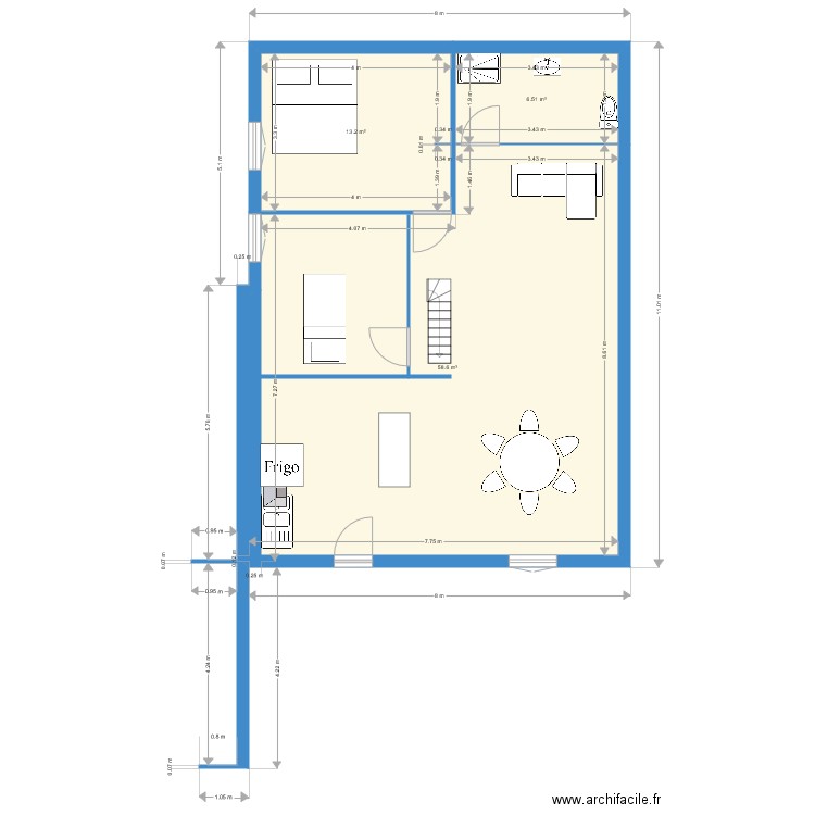 colmar rdc droit ex garage version 2. Plan de 0 pièce et 0 m2