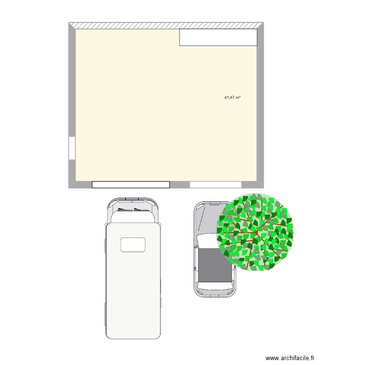 garage 40. Plan de 1 pièce et 41 m2