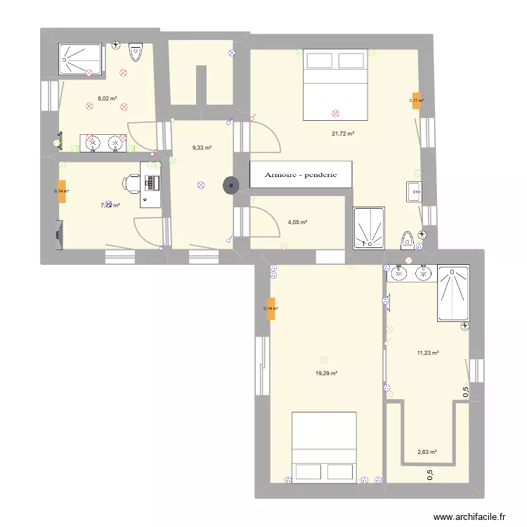 Maison de Beaumes de Venise 1er &eacute;tage. Plan de 8  et 83 m²