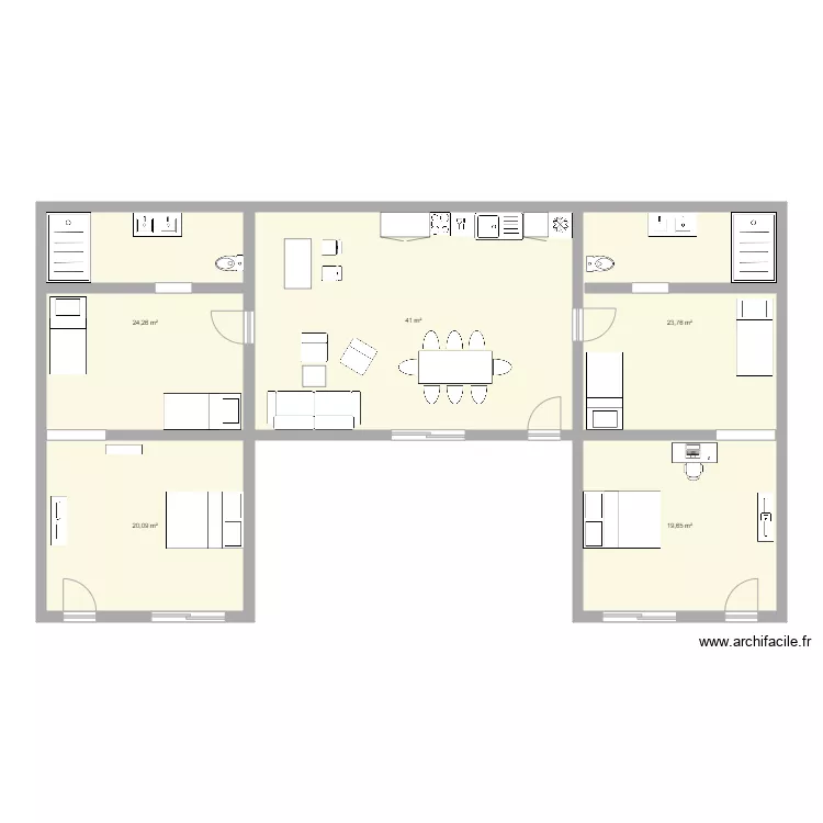 d&eacute;pendance. Plan de 