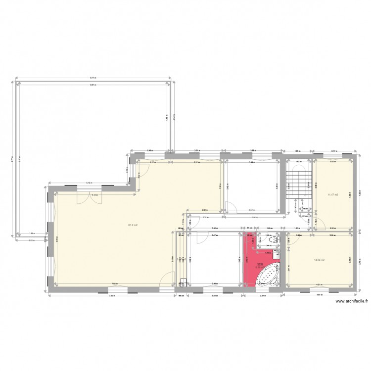 plan maison et extension avec cotes 092021. Plan de 0 pièce et 0 m2