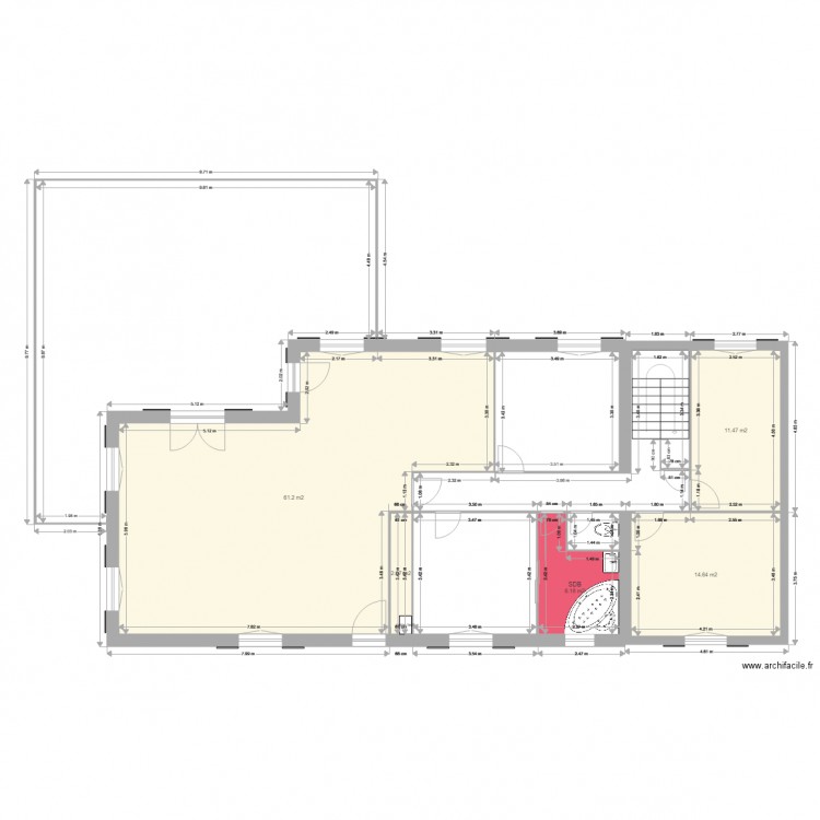 plan maison et extension avec cotes 092021. Plan de 0 pièce et 0 m2