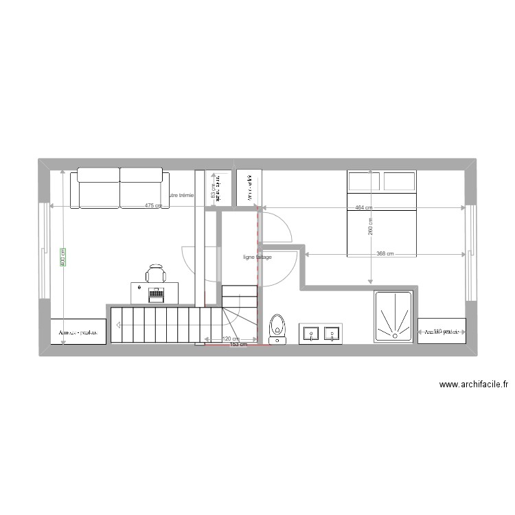 coupe cf surelevation plan sol interieur amenagement 2. Plan de 0 pièce et 0 m2