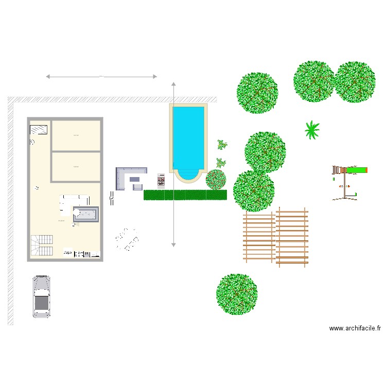 Plan RDC La Ciotat Version 2. Plan de 3 pièces et 88 m2