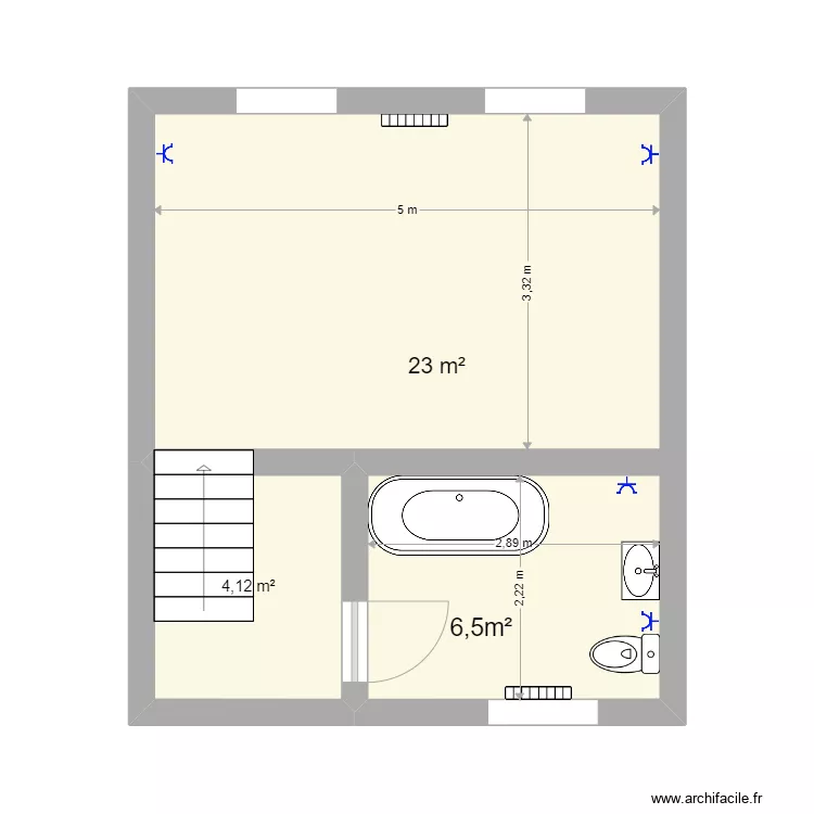 RDC appart hardy. Plan de 