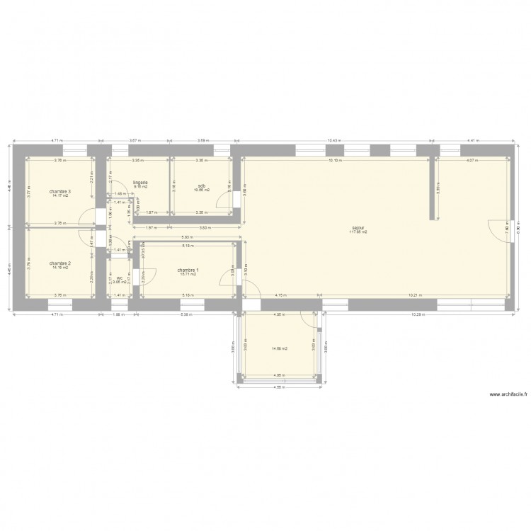 groise isolation des mur ext 20cm et int 7cm fenetre et porte. Plan de 0 pièce et 0 m2