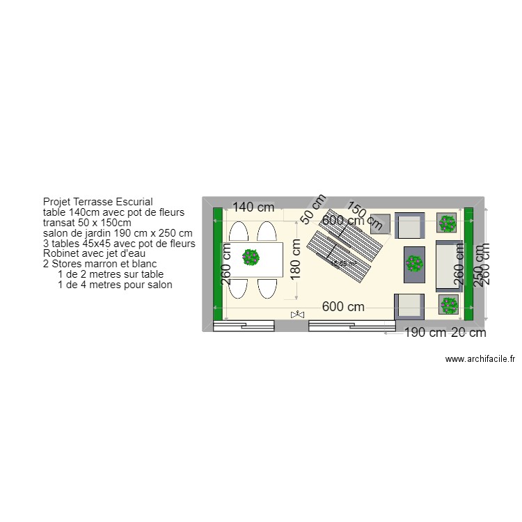 PROJET TERRASSE ESCURIAL 2D . Plan de 1 pièce et 16 m2