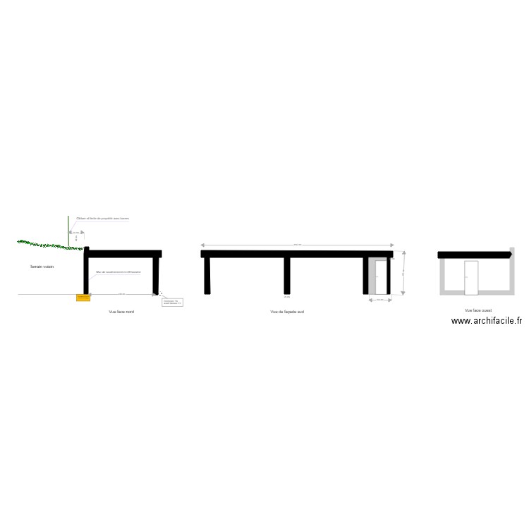 plan cuisine ensemble des façades option toit terrasse. Plan de 0 pièce et 0 m2