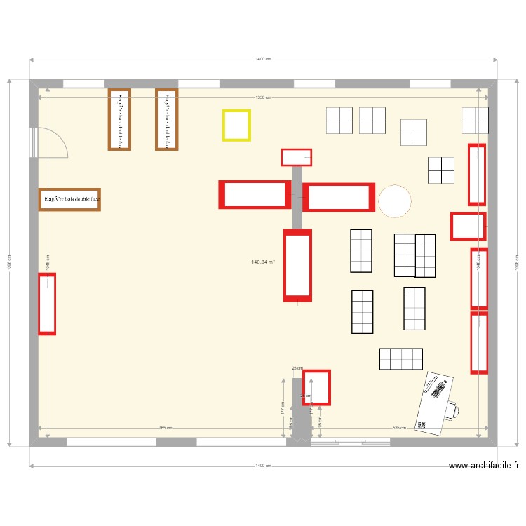 Future bibliothèque Taille réelle. Plan de 1 pièce et 141 m2