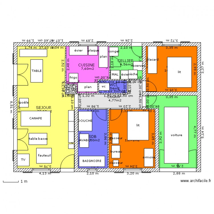 tatie 1. Plan de 0 pièce et 0 m2