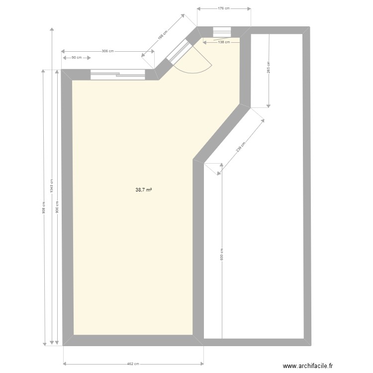 MAIL DE L'ILE AUX MOINES. Plan de 1 pièce et 39 m2