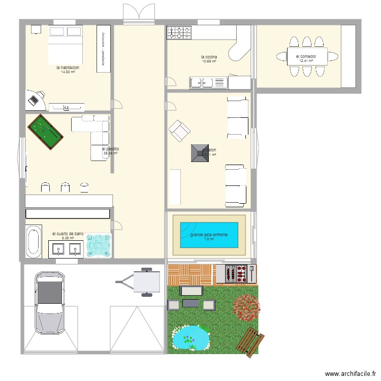 espagnol. Plan de 0 pièce et 0 m2
