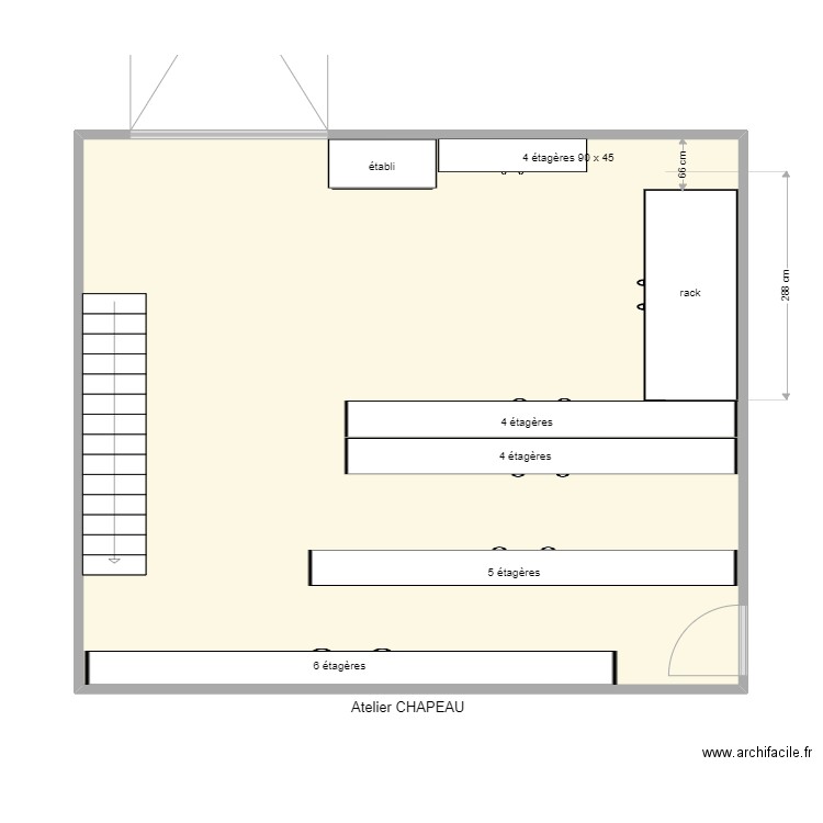 Atelier CHAPEAU 2. Plan de 1 pièce et 57 m2