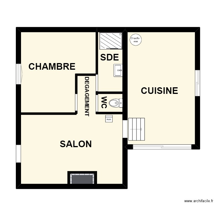 ROCHER AURELIE. Plan de 2 pièces et 67 m2