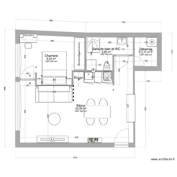 PLAN AURELIA-HOME D'AMENAGEMENT 2. Plan de 4 pièces et 40 m2