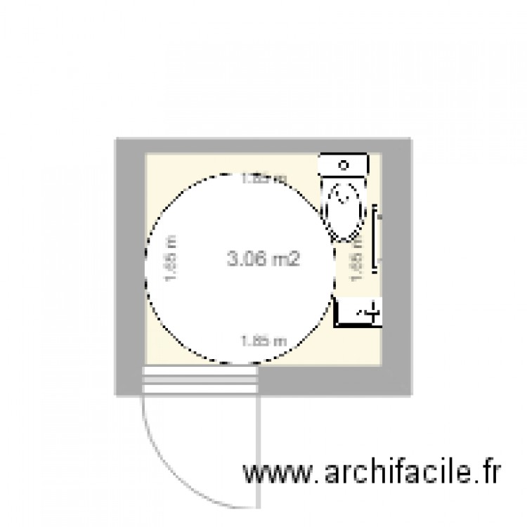 WC PMR. Plan de 0 pièce et 0 m2