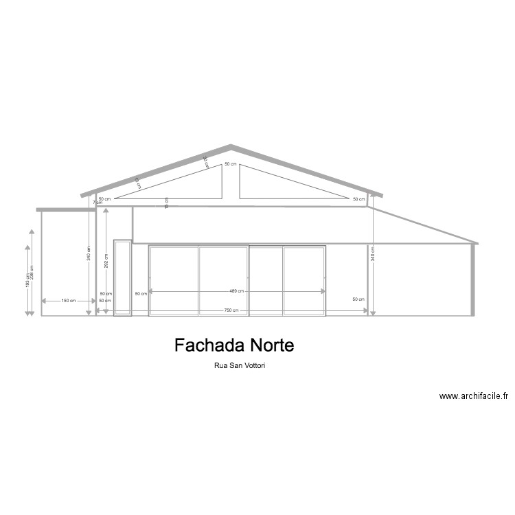 Fachada Norte abril. Plan de 0 pièce et 0 m2