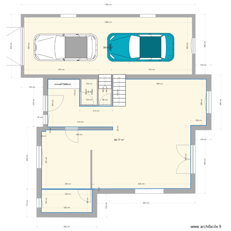 Maison et Garage. Plan de 0 pièce et 0 m2