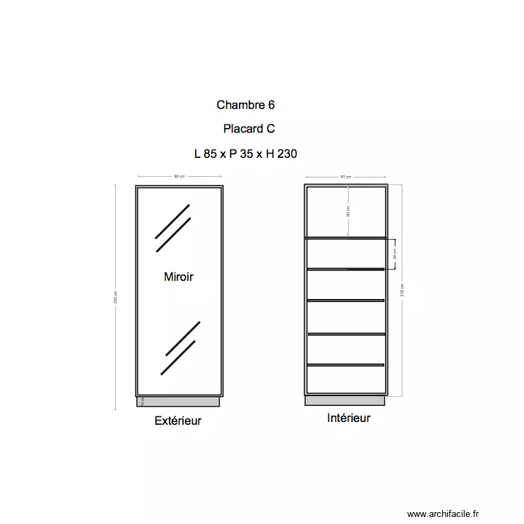 Placard Chambre 6 C. Plan de 