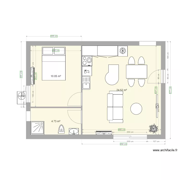 appartement t2. Plan de appartement t2. Plan de