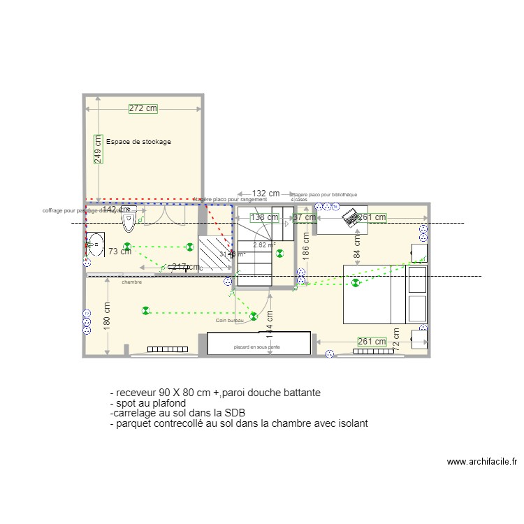 Projet etage version 4 jehanno . Plan de 0 pièce et 0 m2