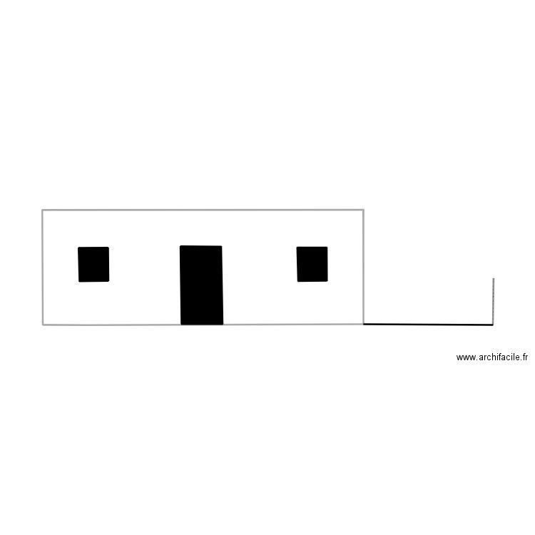 Plan de coupe - façade nord après travaux. Plan de 3 pièces et 3 m2