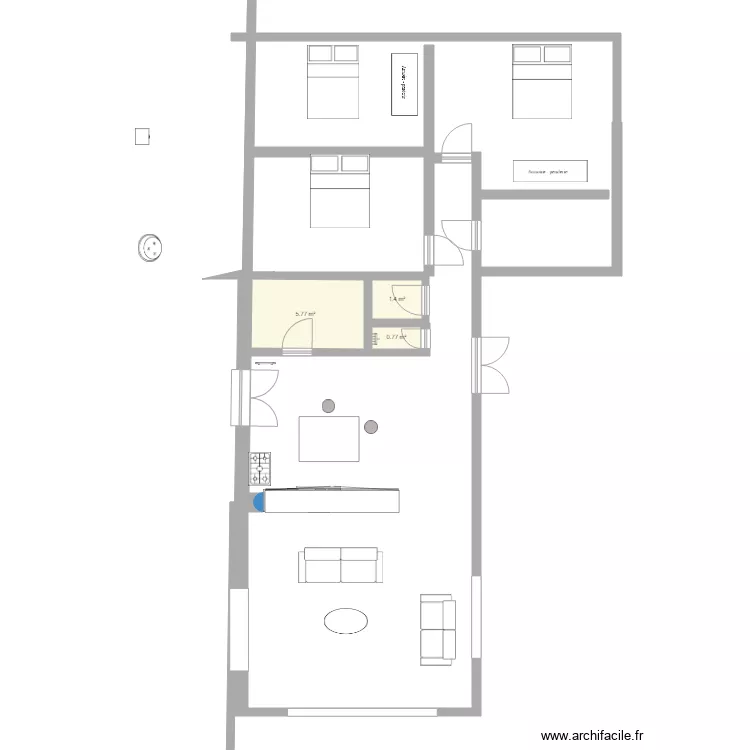 bas chauve . Plan de 