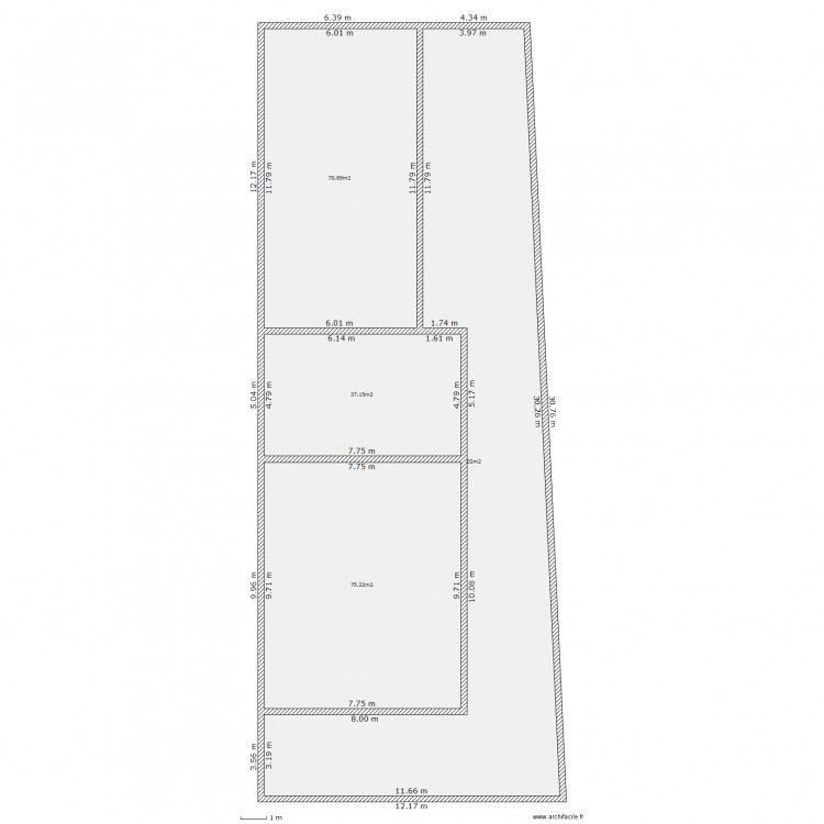terrain. Plan de 0 pièce et 0 m2