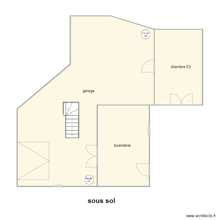 LAMBERT 1378 sous sol am. Plan de 4 pièces et 91 m2