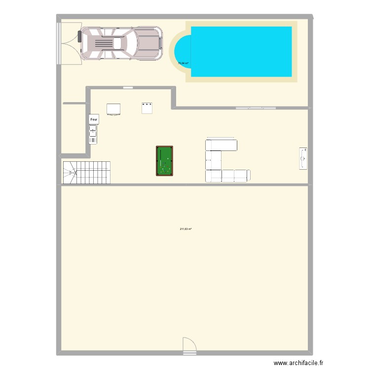 OFF_Appart-villa. Plan de 2 pièces et 287 m2