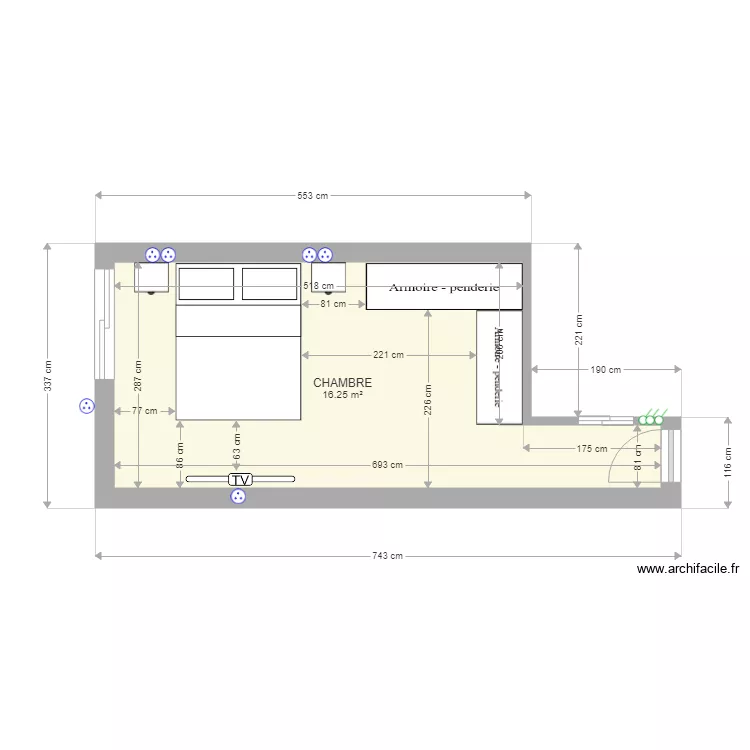 CHAMBRE1. Plan de 