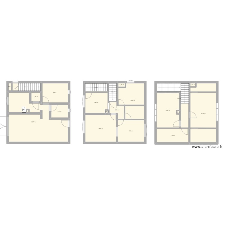 Maison 33. Plan de 21 pièces et 164 m2