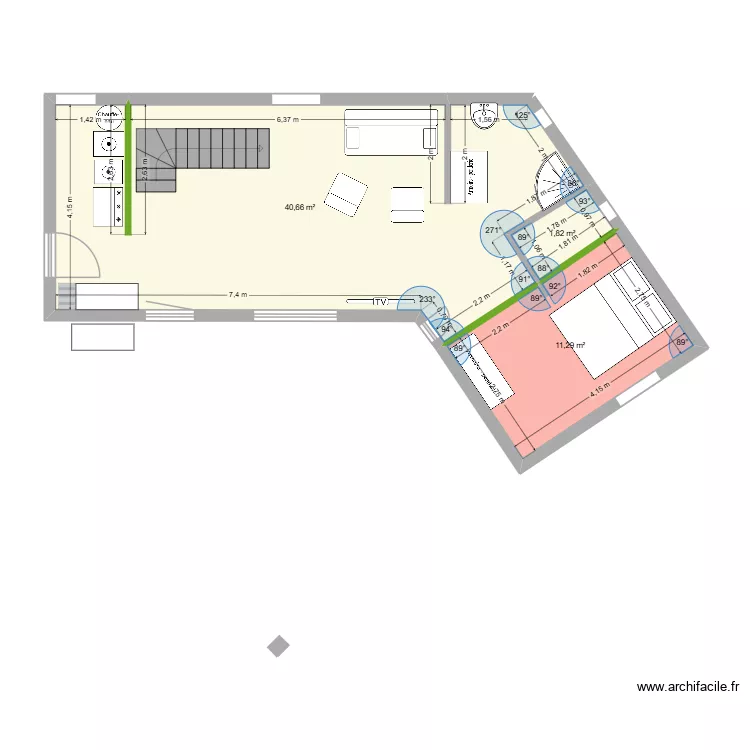 ARCHI MODIF PLAN. Plan de 3  et 54 m²