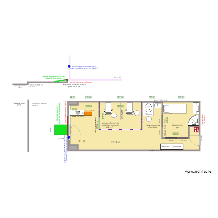 BACKSTAGE OF BEAUTY APRES TRAVAUX N3 bis. Plan de 0 pièce et 0 m2 BACKSTAGE OF BEAUTY APRES TRAVAUX N3 bis. Plan de 0 pièce et 0 m2