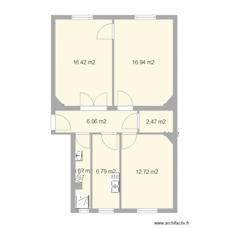 267 fbg st antoine 2ème étage droite. Plan de 0 pièce et 0 m2