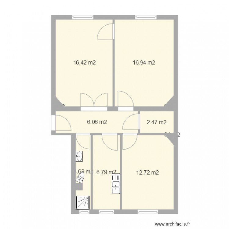 267 fbg st antoine 2ème étage droite. Plan de 0 pièce et 0 m2