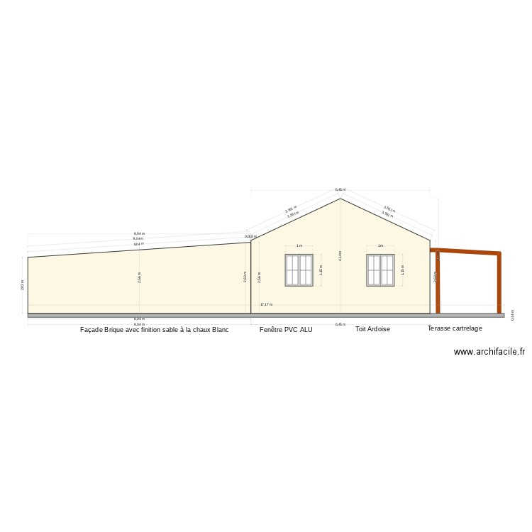 Façade Nord Ouest Projetée. Plan de 0 pièce et 0 m2