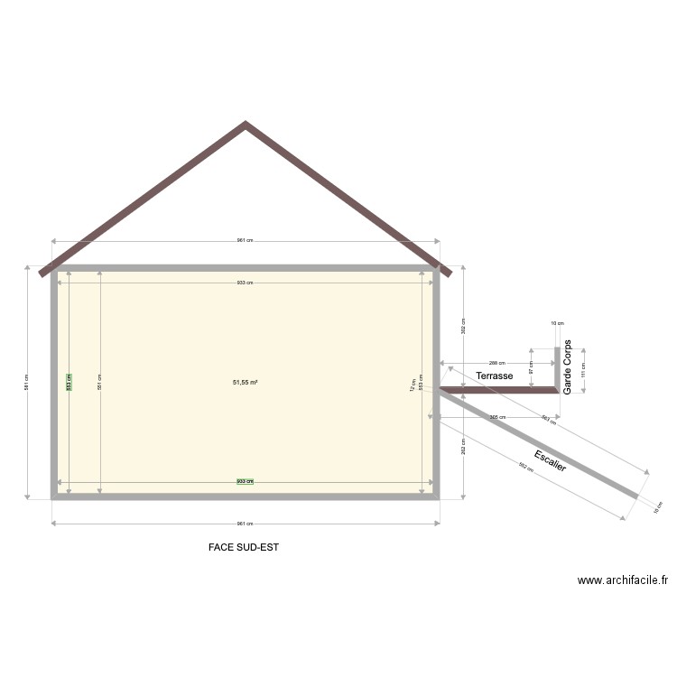 Terrasse2_FJP. Plan de 1 pièce et 52 m2