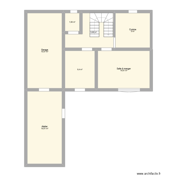 Alex MARC. Plan de 7 pièces et 82 m2